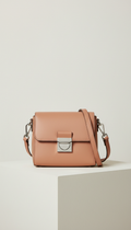 Bolso mini cruzado de cuero liso