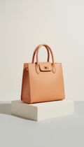 Bolso tote estructurado de cuero genuino